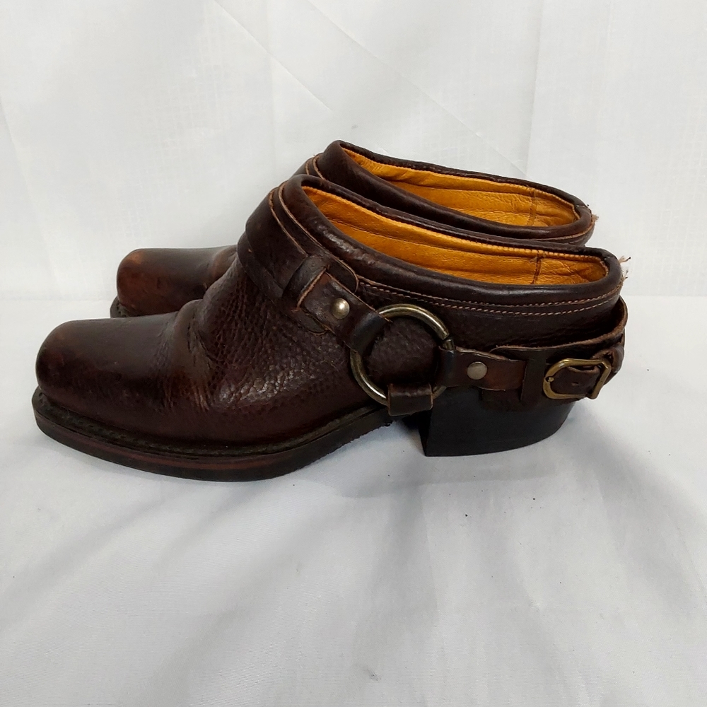 Frye Western Belted Harness Mule Slides - Picture 11 of 14